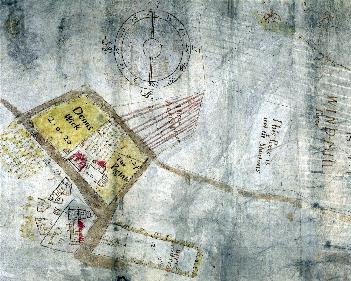 Milton Bryan windmill is at the top of this map of 1635 [T46-1]